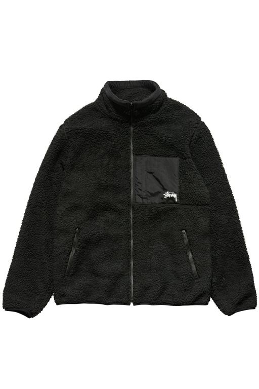 Stussy Mens Sherpa Jackets Black - PLGNM9621